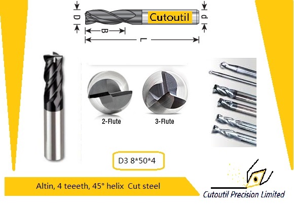 D3 8*50*4-Carbide End mills