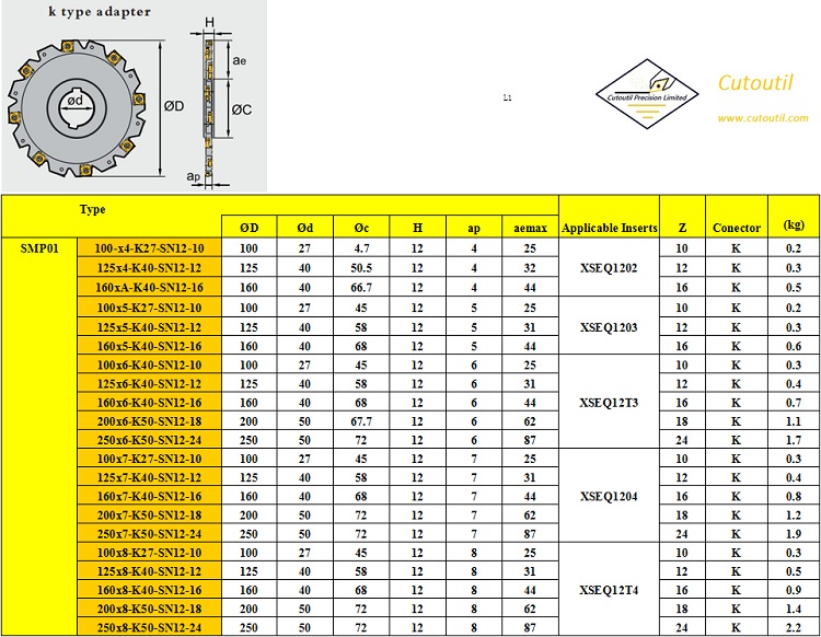 SMP01-100x4-K27-SN12-10-Milling Tools