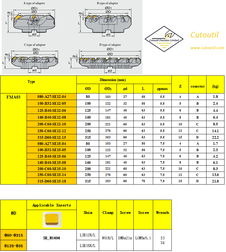 FMA03-08-A27-SE12-04-Milling Tools