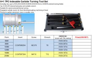6+1 7PC Indexable Carbide Turning Tool Set